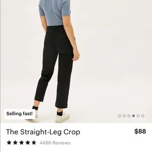 everlane black straight leg crop (size 0 / regular)